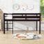 Lit mezzanine simple en bois avec échelle-306547624