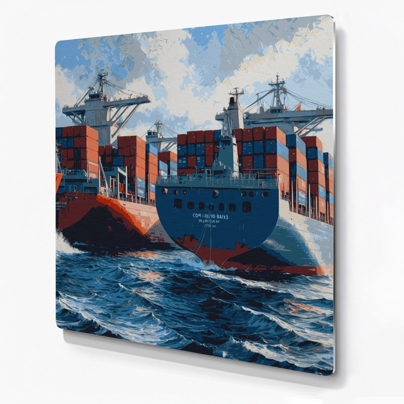 Art de transport en métal gris, H 12 po x l 12 po x P 0,05 po