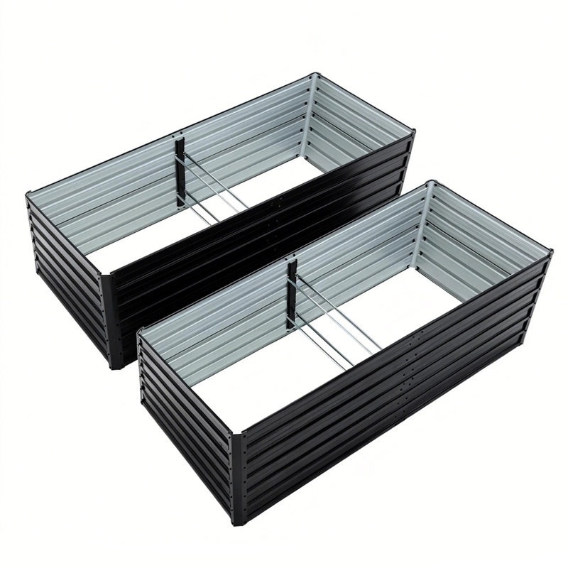 Jardin surélevé en métal galvanisé, 25" H x 86.3" W x 44.1" D