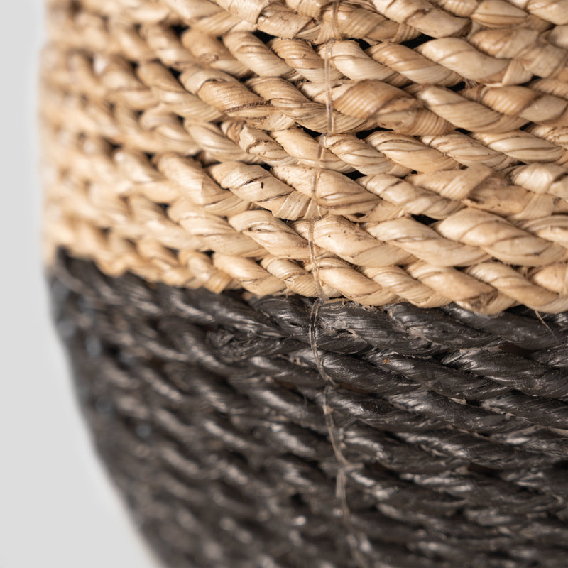 Pot à fleurs en fibres naturelles Traditions, Brun / noir