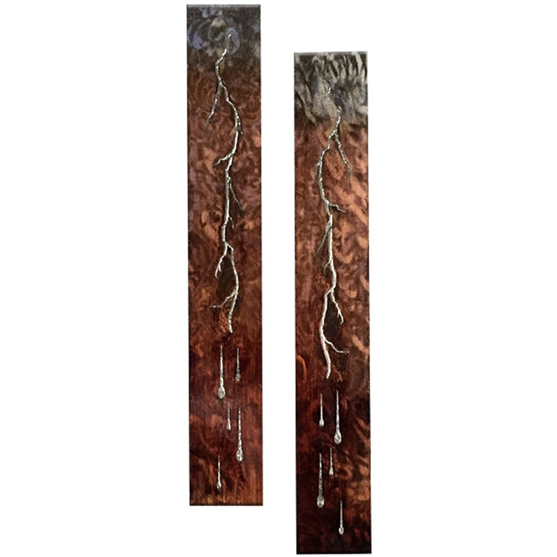 Meyerdirk Art Modern Lightning Steel Wall Art Set - Silver, Silver