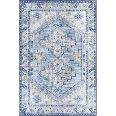 Tapis bleu / blanc Fleckenstein