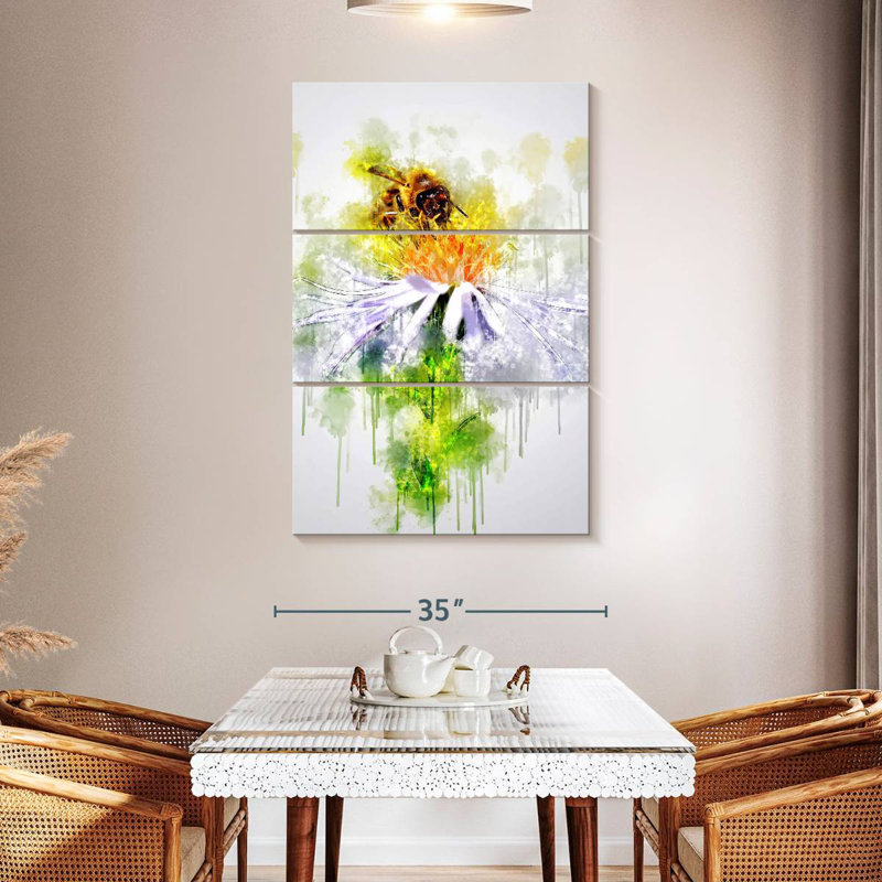 Brampt Honeybee On Flower, 50" H x 32" W