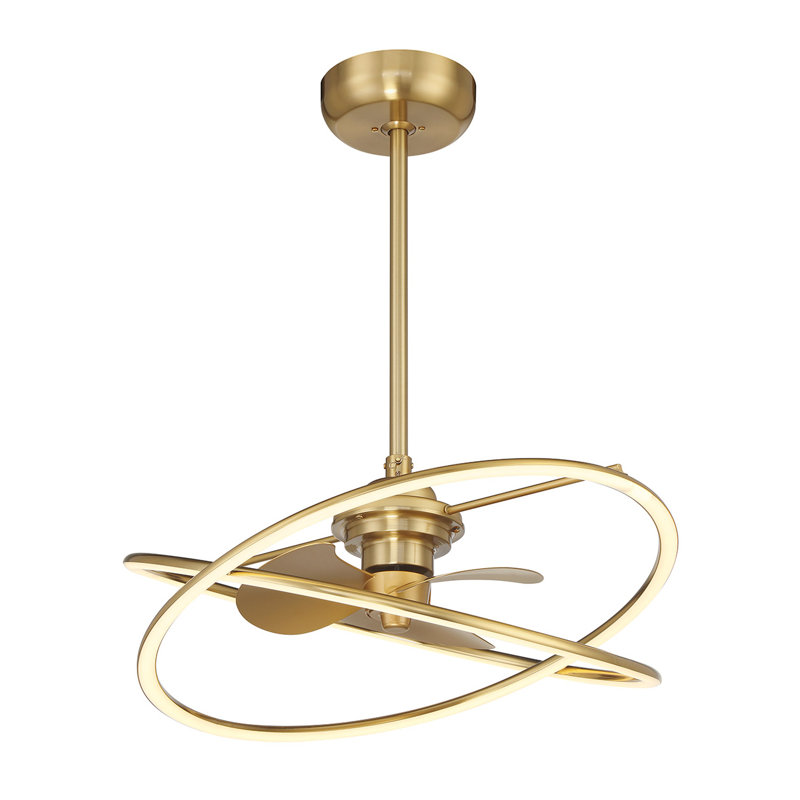 Ozetta 25" LED Fandelier with Remote Control, Brass