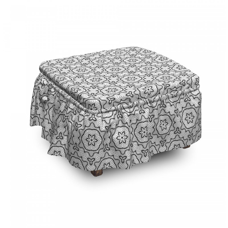 Housse pour repose-pieds à motifs simples symétriques