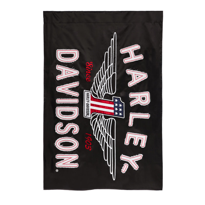 Harley-davidsonâ® polyester à 2 côtés 36 x 60 po drapeau maison