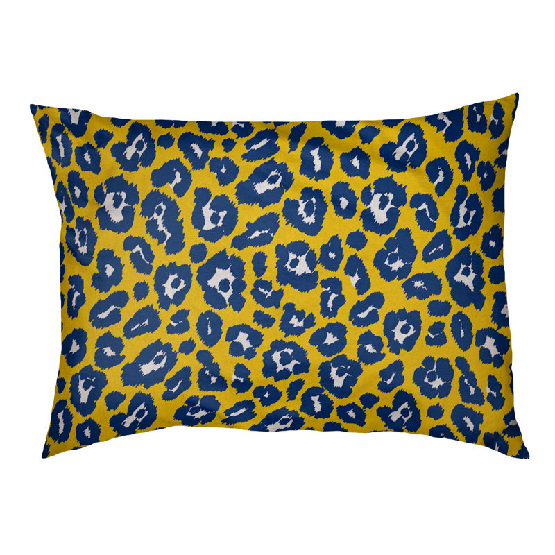 Coussin d'extérieur Seattle, Grand (l 30 po x P 40 po x H 5 po), Or / blanc / bleu royal