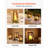 Wooden Wedding Lantern Centerpiece, Includes 20 Wooden Lantern Candle Holder 20 Flameless LED Candle 20 Champagne Flower Wreath for Wedding Table Party Farmhouse Decor, Brown