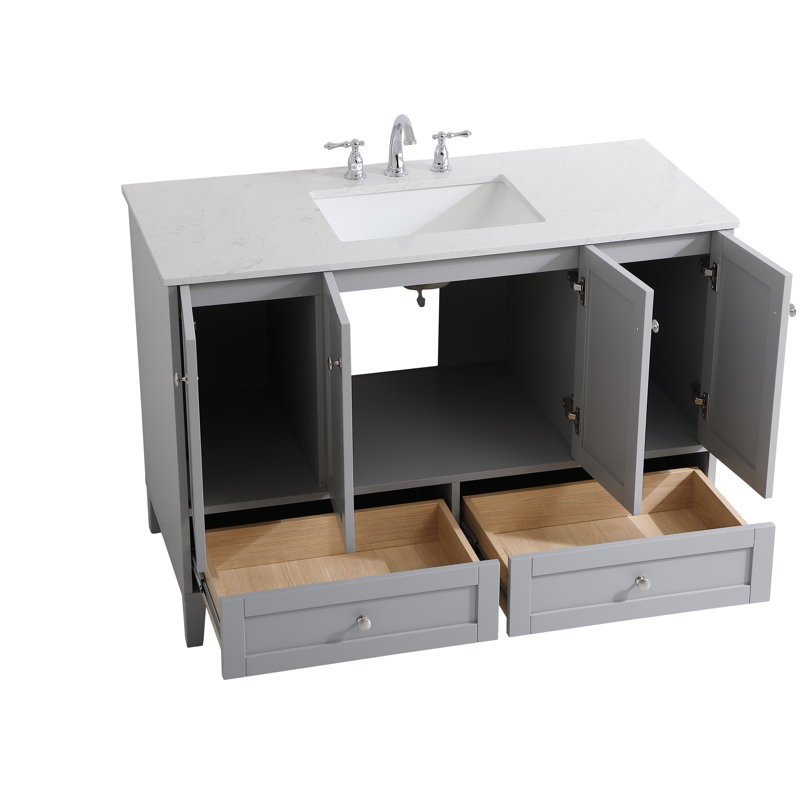 Ensemble de meuble-lavabo simple 48 po Selma, Gris