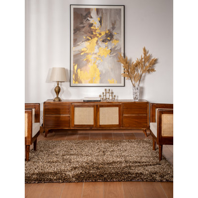 Stiner Hand Tufted Shag Polyester Eco-Friendly Area Rugs - Square, Beige Brown Colour, Plain Solid Design, High Pile Thick Handmade Anti Skid Area Rugs for Living Room, Bed Room