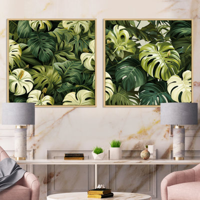 Liloh - Ensemble de 2 collages carrés tropicaux