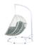 Chaise suspendue Simona en tissu vert et osier blanc-78619576-78619577