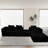 4 - Seat Modular Black Cloud Couch With And Oversized Chaise For Living Room, Medium Firm Seat, American Design, Us Foam, Standard 100 By , Stain , Machine Washable Pet , Smooth To Pilling Brushed-394498683-394498684