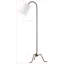Lampe sur pied 69 po Trapeza avec abat-jour en tissu, finition noire rustique
