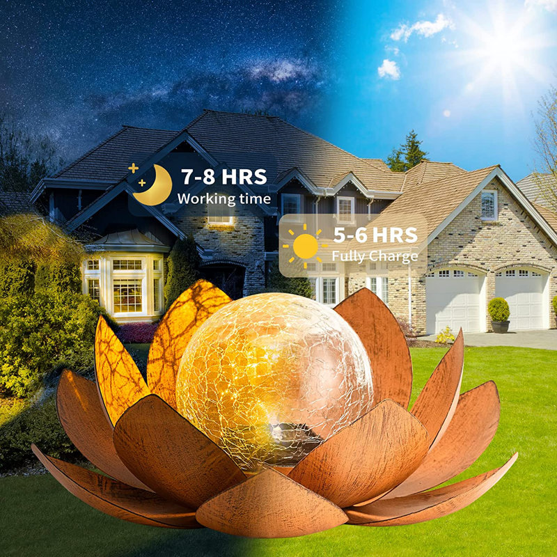 3.4'' Solar Powered Integrated LED Color Changing Outdoor Lantern, Brown