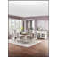 Ensemble de salle à manger 7 pièces de style transitionnel avec plateau en chêne et 6 chaises d'appoint rembourrées au fini blanc antique-875368003