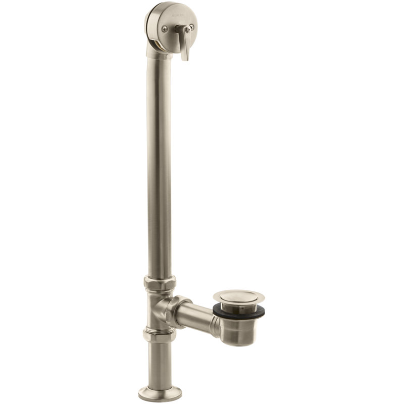Vintage 1.5" Leg Tub Drain with Overflow, Vibrant Brushed Bronze