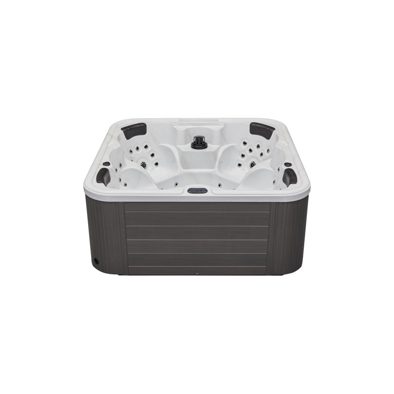 Luxury Spas 240 Volt 6 Person 51 - Jet Acrylic Square Standard (Hardwired) Hot Tub with Ozonator in Gray