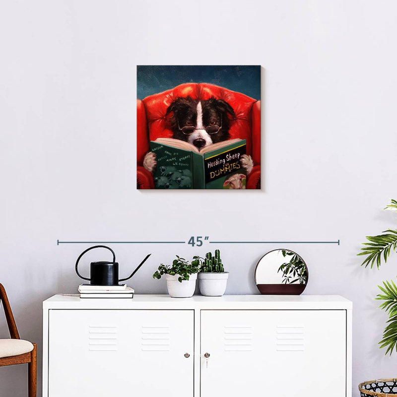 Brampt Reading Herding Sheep, 20" H x 20" W