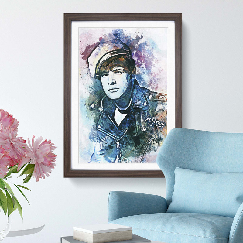 Marlon Brando in Abstract - Framed Print, Walnut, 60cm H x 40cm W x 2cm D