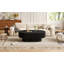 Table basse ovale élégante de style campagnard, 123 cm de large, plateau de 27 cm d'épaisseur, table d'appoint tambour moderne couleur crème, table centrale minimaliste cannelée avec base robuste pour salon, montage facile-1069223447