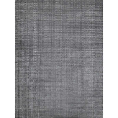 Cabrini Hand Loomed Silky Nilon Striped Area Rug in Gray