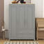 3 Doors Armoire Wardrobe Closet With 2 Drawers, 2 Hanging Rods And Shelves