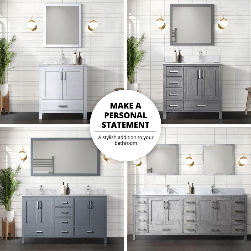 Meuble-lavabo double gris vieilli 84 po x 22 po - comptoir en quartz blanc, bois massif, fermeture en douceur, comptoir en taché et surface rayée