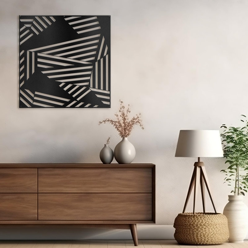 Wall Decor Metal, 30" H x 30" W x 0.05" D, Black
