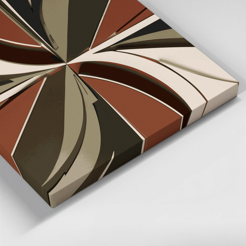 «Geometric Abstraction 87», art mural sur toile brune, H 11 po x l 14 po