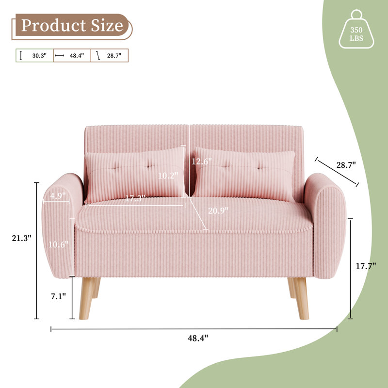 Bergthold Upholstered Armchair, Pink
