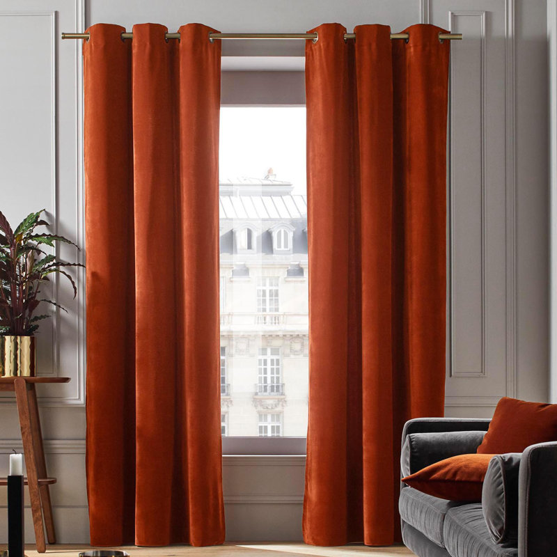 Room Darkening Single Curtain Panel, 137 W x 260 D cm, Navy Blue