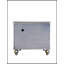 Table de chevet à 2 tiroirs Glam avec façades à motif de losanges et décorations en miroir