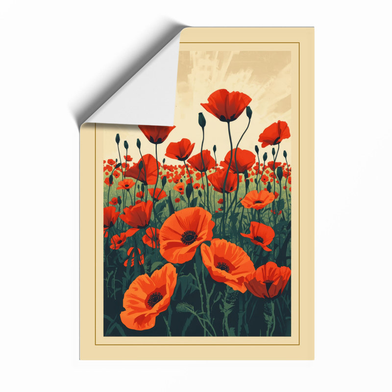Poppy Field Botanical - Print, Unframed, A4 - 29.7 x 21.0 cm