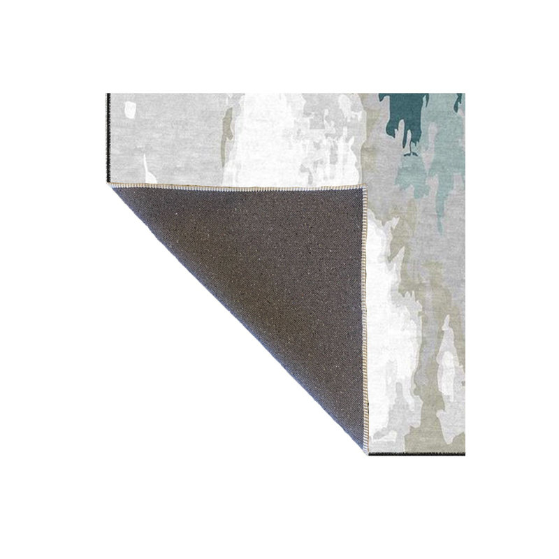 Abstract Patterned Woven Base Washable Rug, Rectangle 2'6" x 4'11" Rug Pad Included