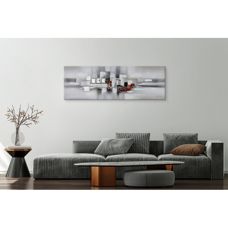 Hand -painted acrylic painting surrounded by fog