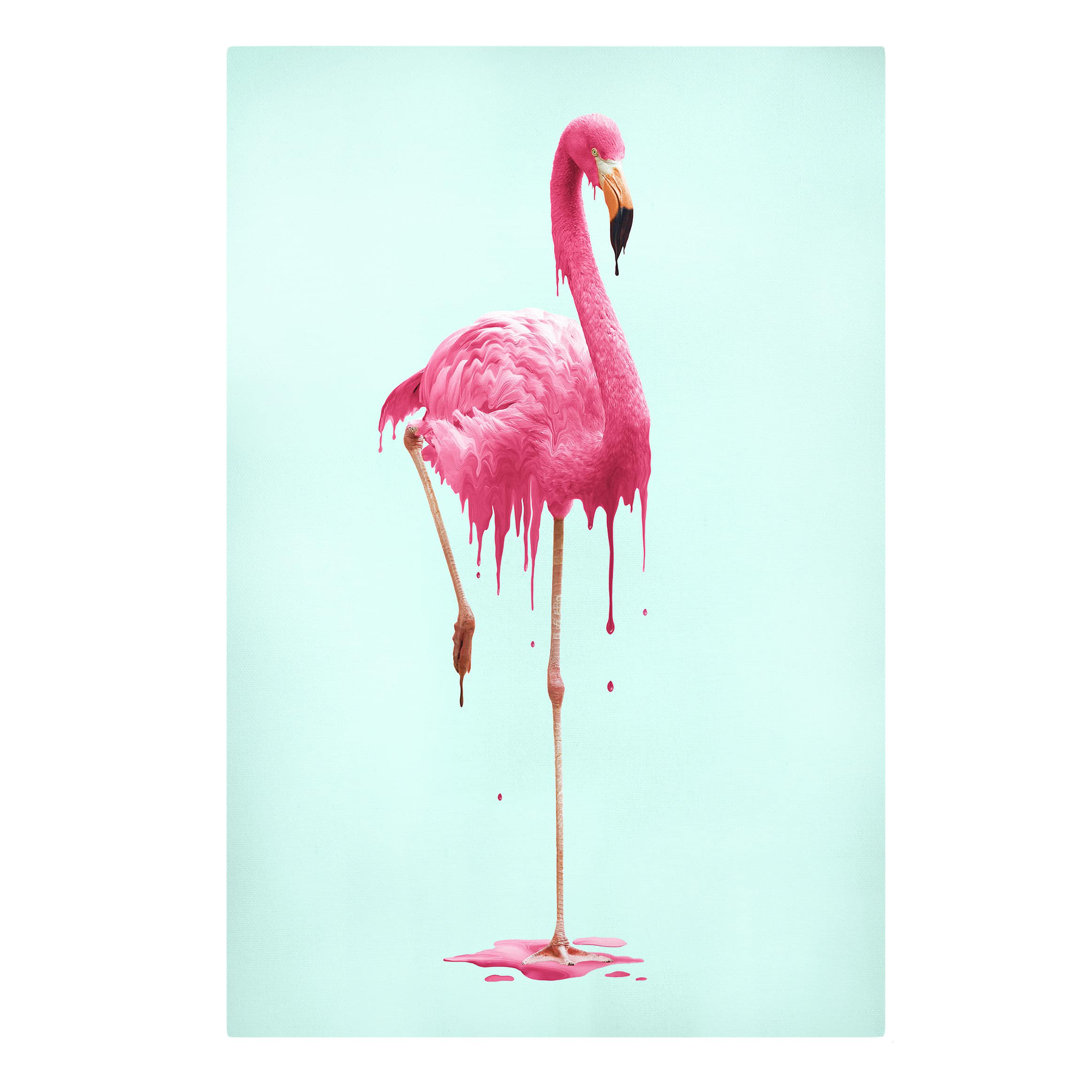 Leinwandbild Schmelzender Flamingo