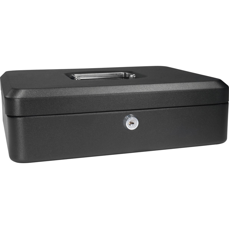 12" CASH BOX W KEY LOCK BLK