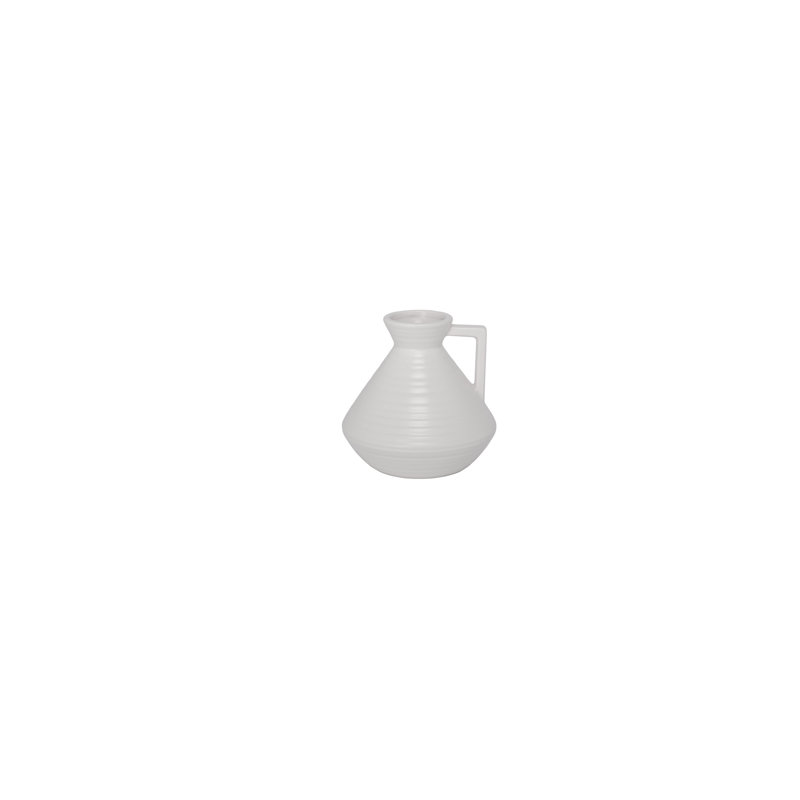 Vase en céramique grès blanc mat