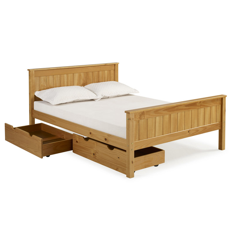 Lit plateforme en bois Beckett Harmony, Double, Cannelle