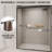 44-48 In. W X 72 In. H Double Sliding Shower Door, Semi-Frameless Bypass Bathroom Sliding Door With 1/4" (6Mm) Tempered Glass For Walk-In Shower-110270958