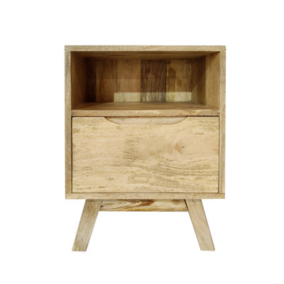 Crowell 40cm W Solid Wood Bedside Table