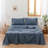 Linen Cotton Flat Sheet(Navy Blue,Full)-127119717-127119709