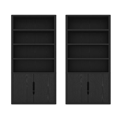 Rivington 79" H x 40.2" W 4-Shelf Bookcase Cabinet