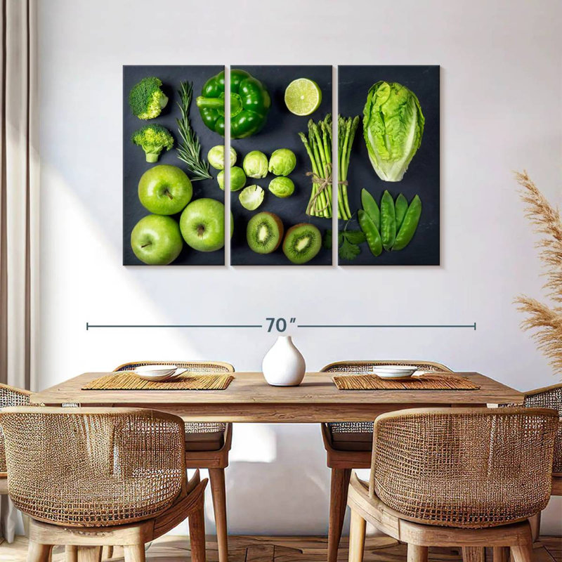 Yarlin - fruits et légumes verts, H 36 po x l 57 po