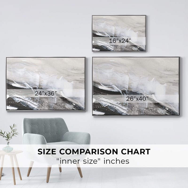 «Blizzard Conditions III», toile tendue avec châssis encadré, Argent, H 27 po x l 41 po x P 2 po