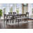 1Pc Dark Oak Finish Bench Dining Room Wooden Frame Gray Upholstery Seat Furniture