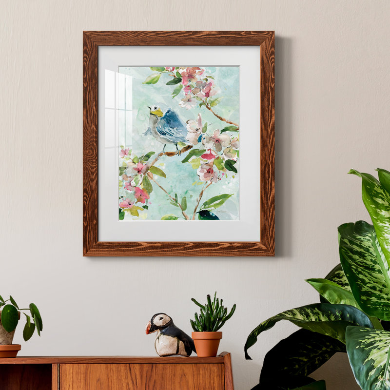 Asbury Garden Song II - peinture encadrée, Toile avec cadre érable, H 24 po x l 18 po x P 1,5 po