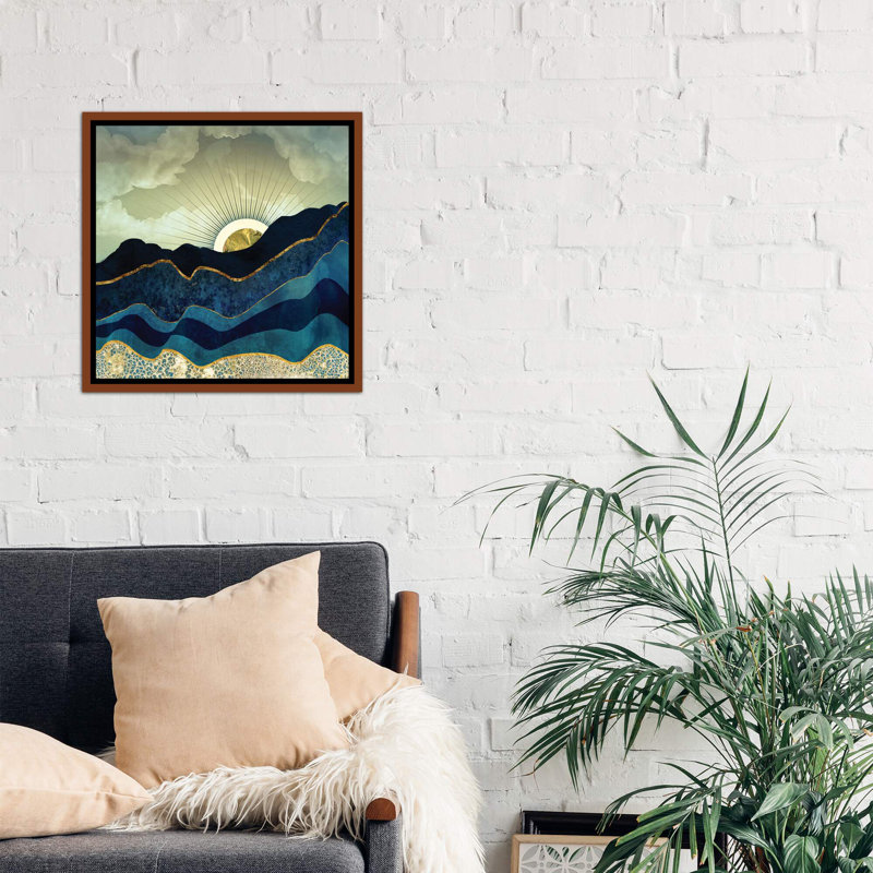 « poteau eclipse » par spacefrog designs-print, H 26 po x l 26 po x P 1,5 po, Toile avec cadre en bois brun, Pas de tapis