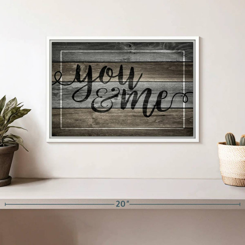 Plaque murale "You And Me", Cadre flottant blanc, 13 po x 9 po